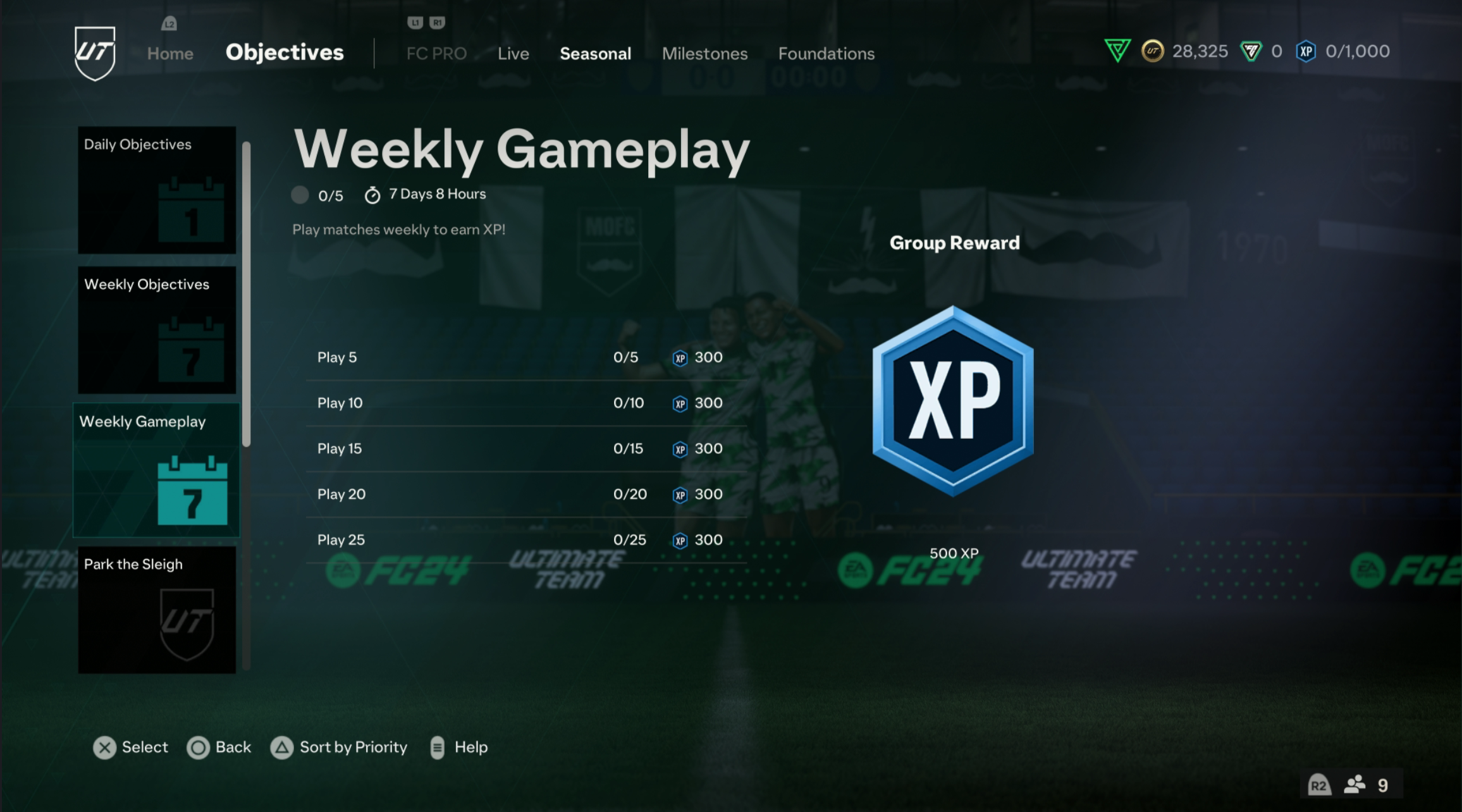 Weekly Gameplay Objectives